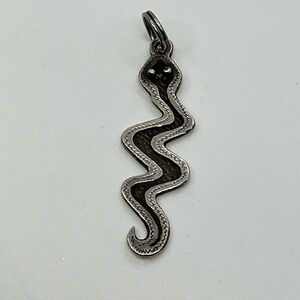 Vtg 925 Sterling Silver Boa Snake Charm / Pendant